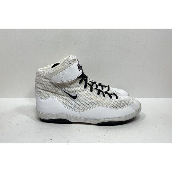 Nike Inflict 3 Sneakers White Black Swoosh Wrestling Shoes 325256-101 Mens Sz 10 - Picture 1 of 8